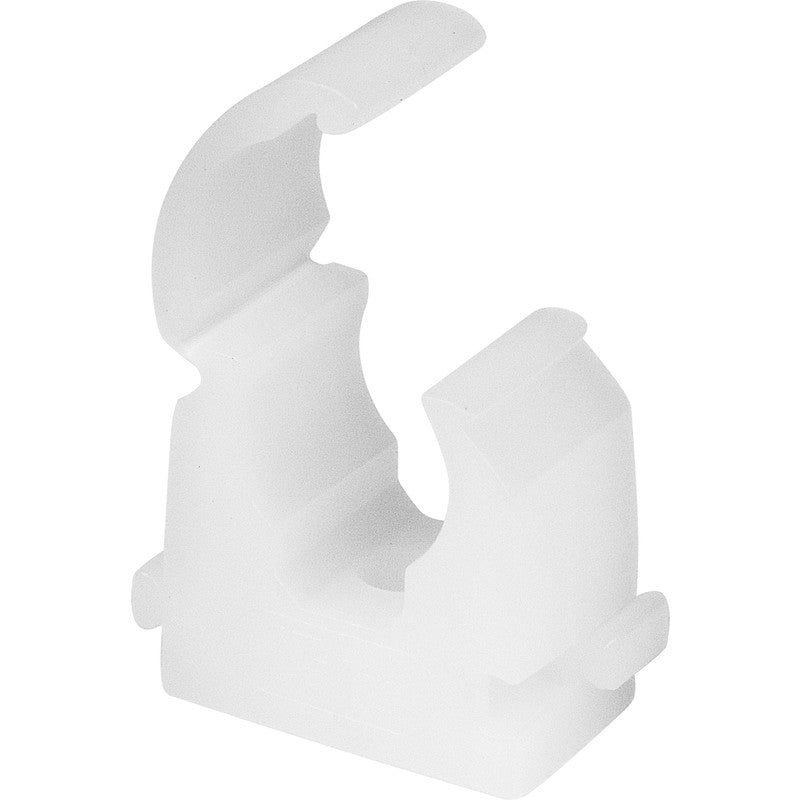 Single Hinged Pipe Clip 15mm - White