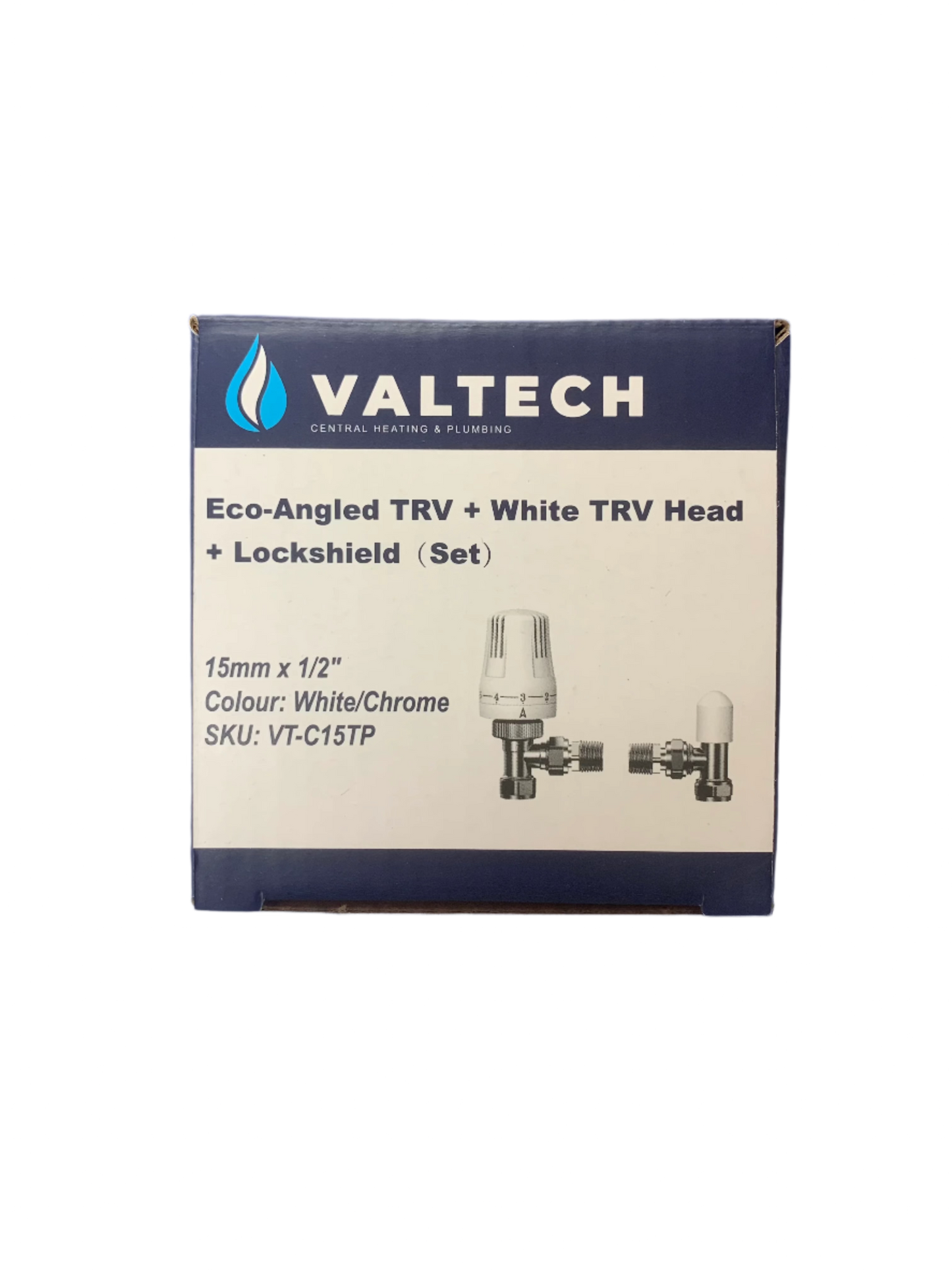 Valtech Eco Angled TRV Twin Pack c/w Lockshield 15mm