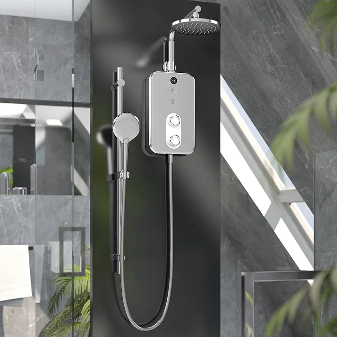 AQUAS Reva Flex 9.5kW Chrome + White Electric Shower