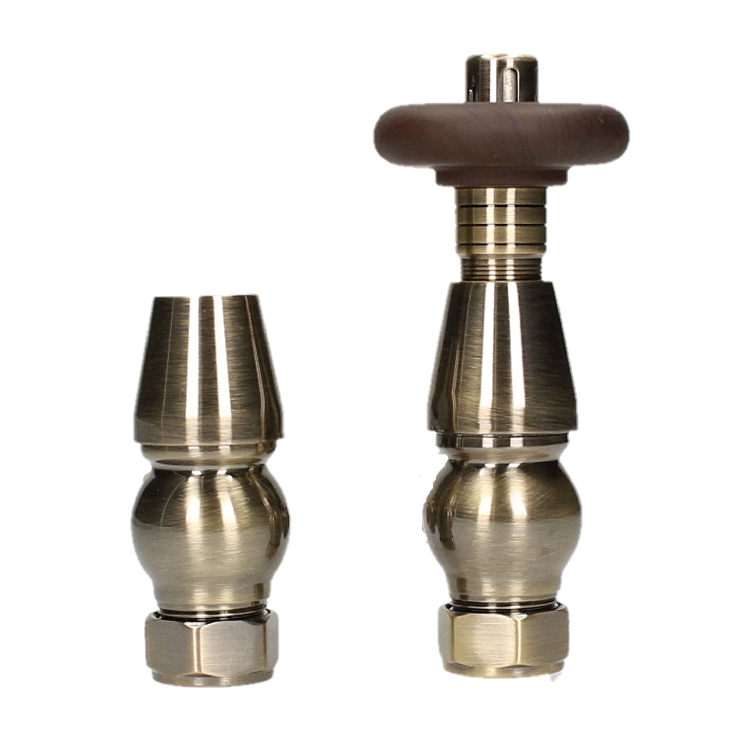 Traditional Heritage Thermostatic TRV Angled 15mm - Antique Brass