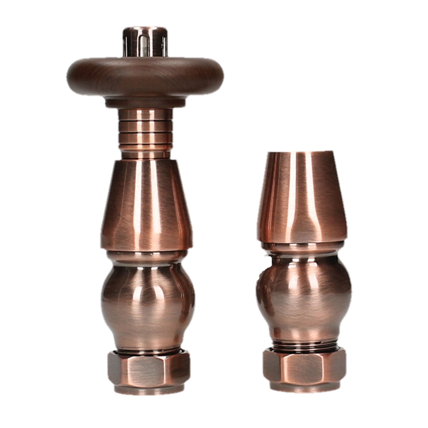 Traditional Heritage Thermostatic TRV Angled 15mm - Antique Copper