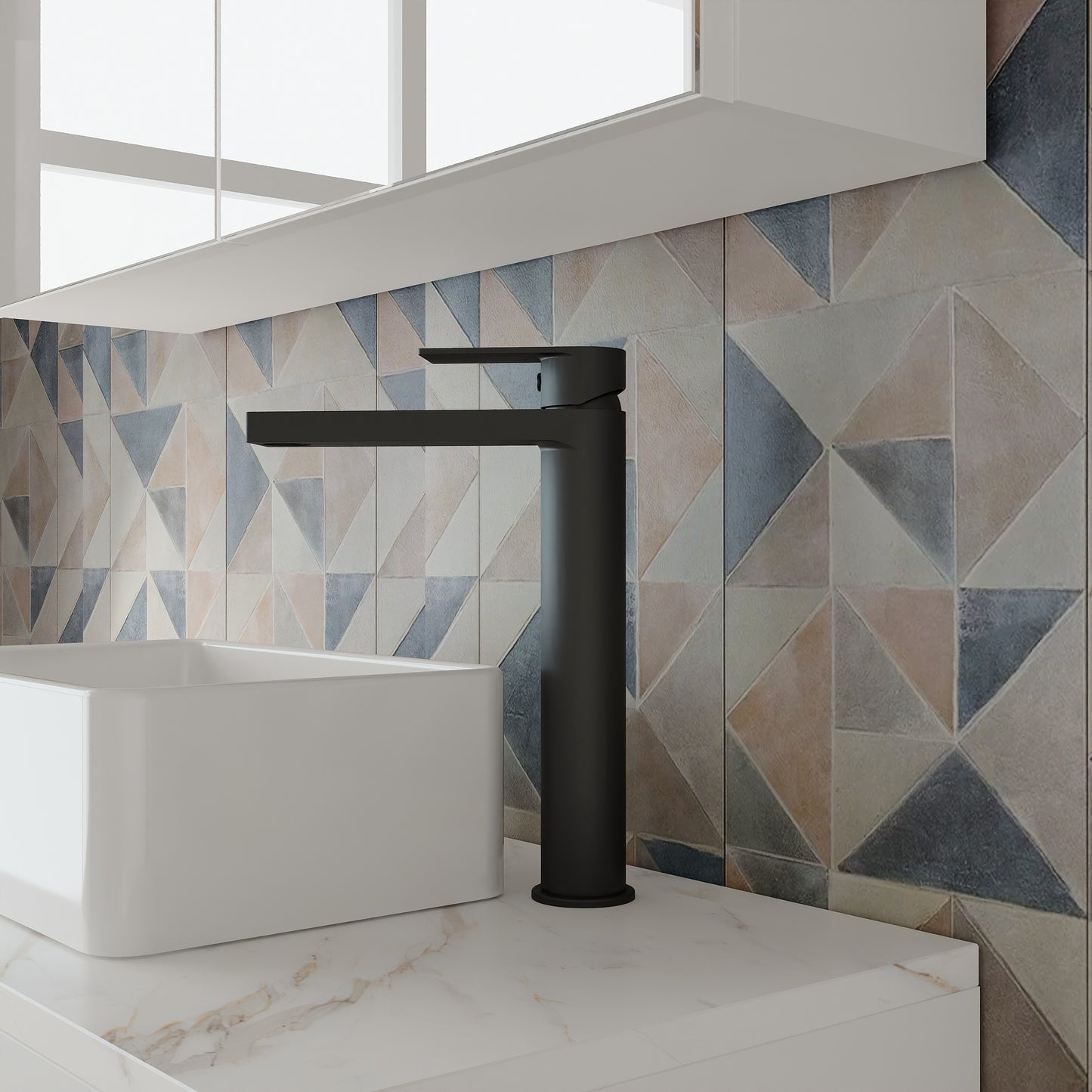 Canada High-Rise Mono Basin Mixer Tap - Black CAN470
