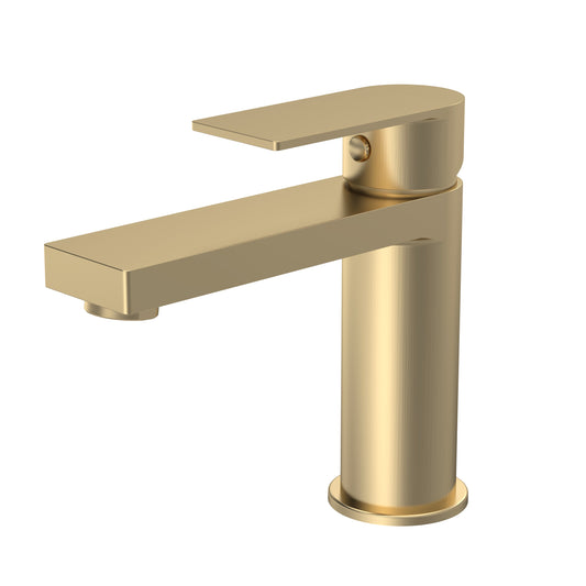 Canada Mono Basin Mixer c/w Push Button Waste - Brushed Brass CAN805