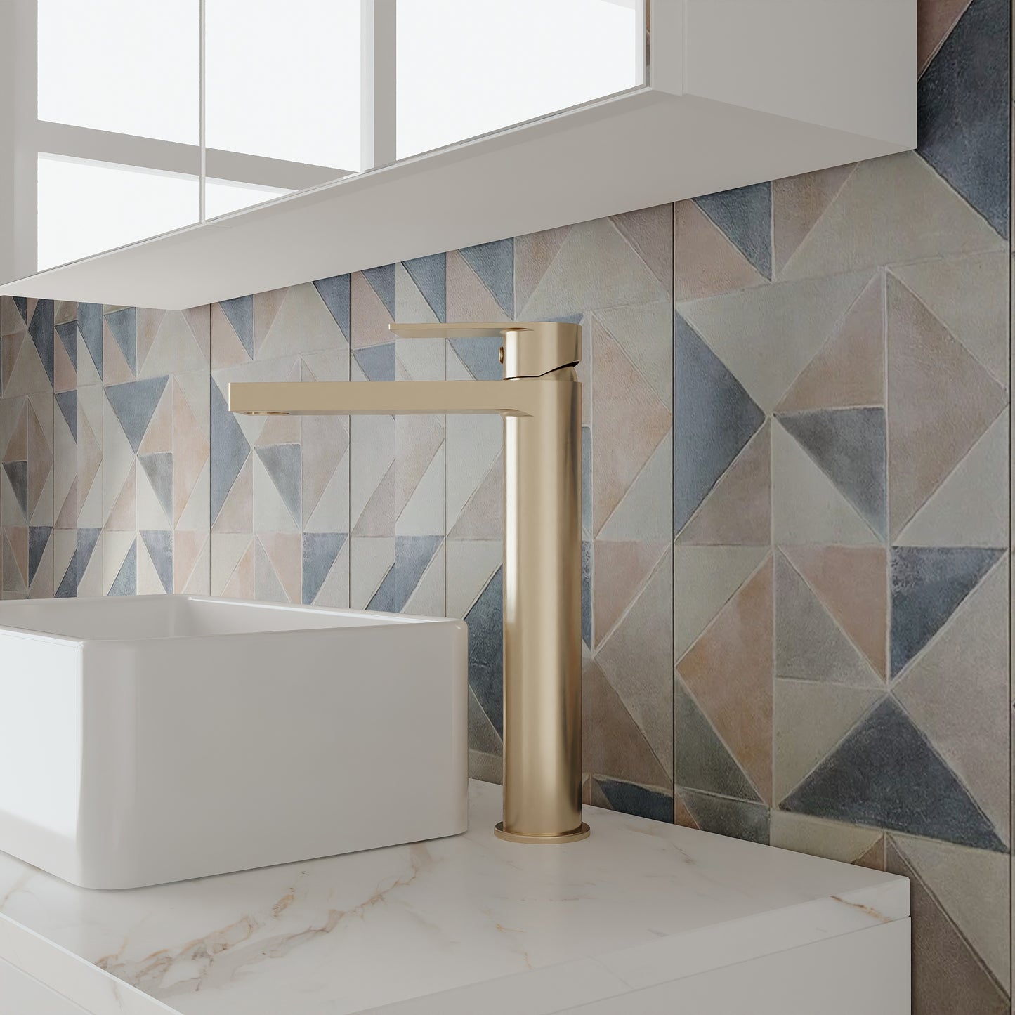 Canada High-Rise Mono Basin Mixer Tap - Brushed Brass CAN870