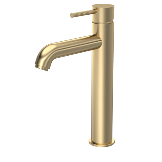 Cartegena High-Rise Mono Basin Mixer Tap - Brushed Brass CAR870