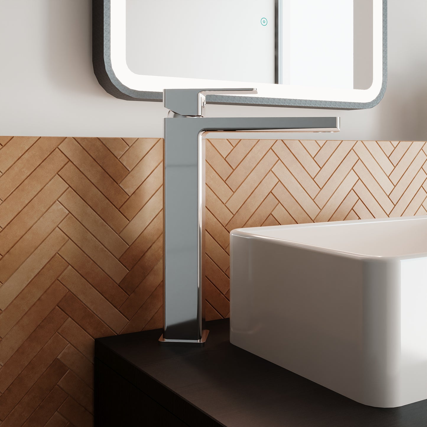 Kalk High-Rise Mono Basin Mixer Tap - Chrome KAL370