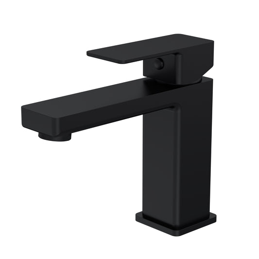 Kalk Mono Basin Mixer c/w Push Button Waste - Black KAL405