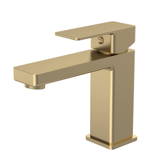 Kalk Mono Basin Mixer c/w Push Button Waste - Brushed Brass KAL805