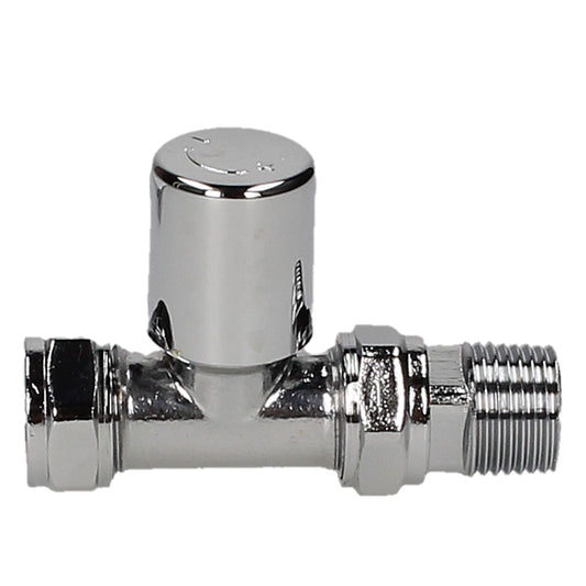 Pair Of LP Light Pattern Straight 15mm Radiator Valves - Chrome