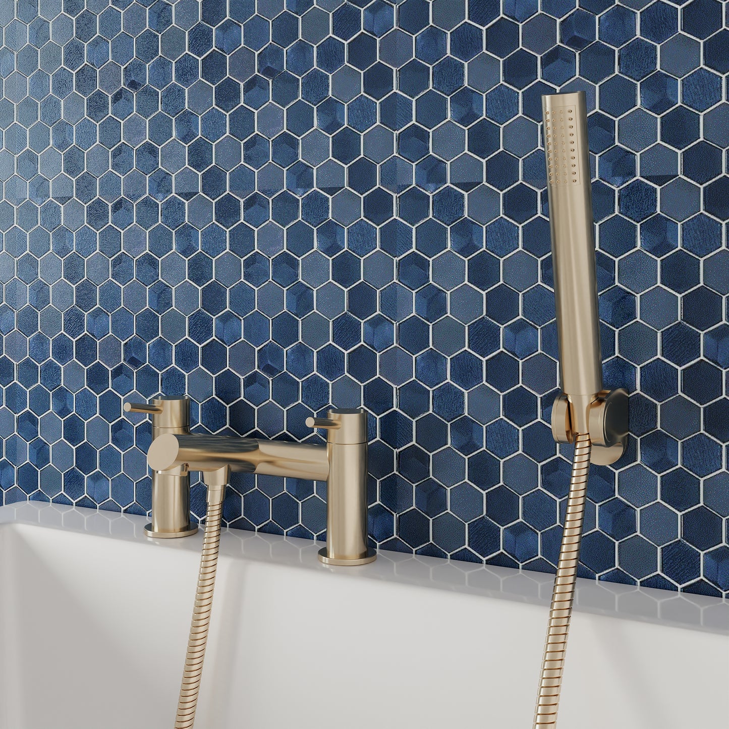 Navala Bath Filler Tap - Brushed Brass NAV803