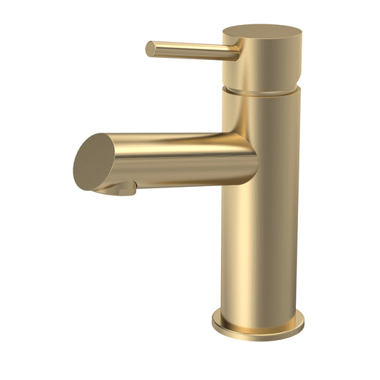 Navala Mono Basin Mixer c/w Push Button Waste - Brushed Brass NAV805