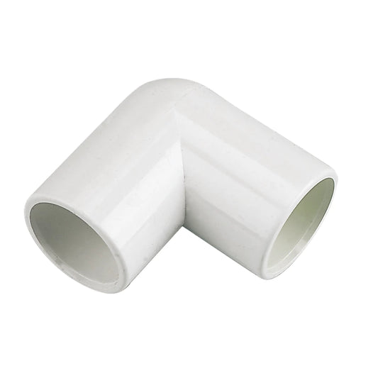 White Solvent Overflow 90 Degree Elbow 21.5mm 50 Pack