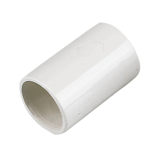 White Solvent Overflow Straight Coupling 21.5mm 50 Pack