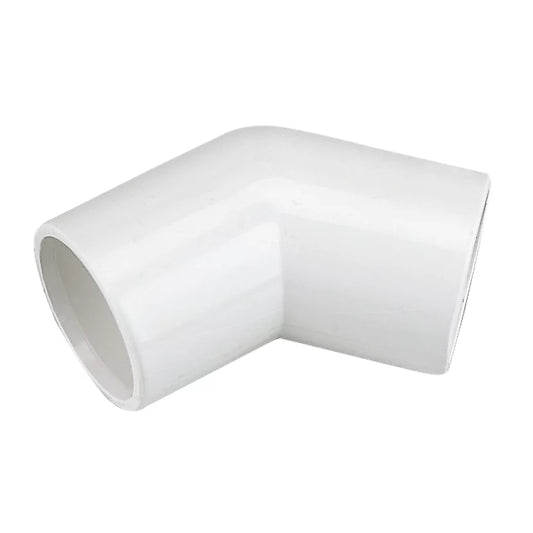 White Solvent Overflow 45 Degree Elbow 21.5mm 50 Pack