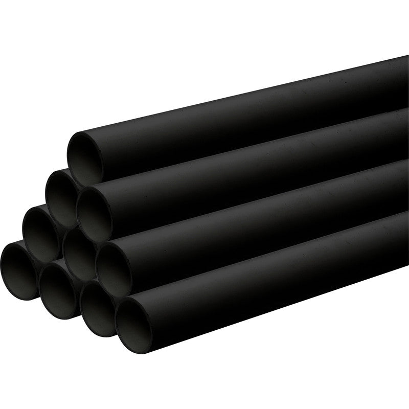 ** Solvent Weld PVC Waste Pipe 40mm x 3m Black **