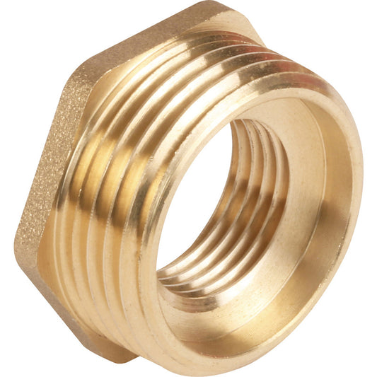 Compression Brass Bush 1" x 3/4" Hexagonal 5 Pack