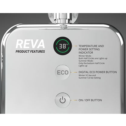 AQUAS Reva Flex 9.5kW Matte Black Electric Shower