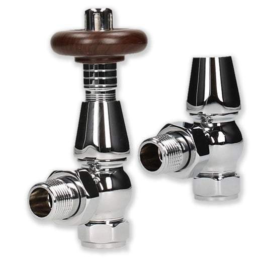 Traditional Heritage Thermostatic TRV Angled 15mm - Chrome