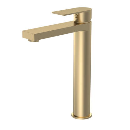 Canada High-Rise Mono Basin Mixer Tap - Brushed Brass CAN870