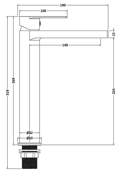 Canada High-Rise Mono Basin Mixer Tap - Brushed Brass CAN870