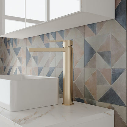 Canada High-Rise Mono Basin Mixer Tap - Brushed Brass CAN870