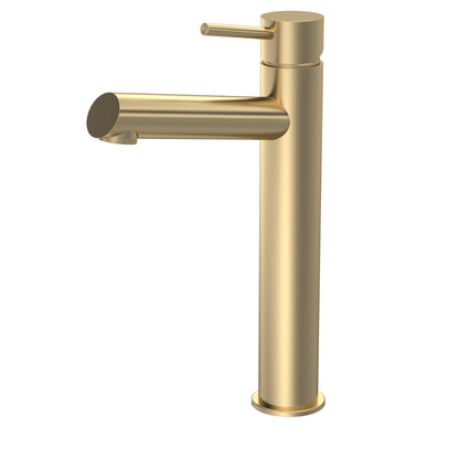 Navala High-Rise Mono Basin Mixer Tap - Brushed Brass NAV870