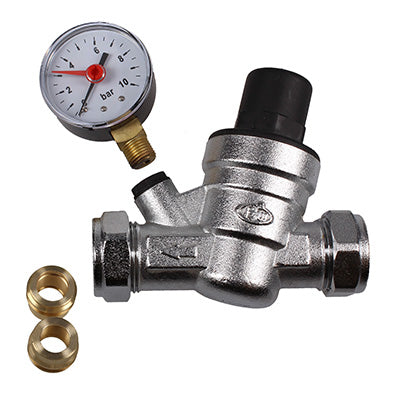 Pressure Reducing Valve c/w Gauge - 15mm / 22mm
