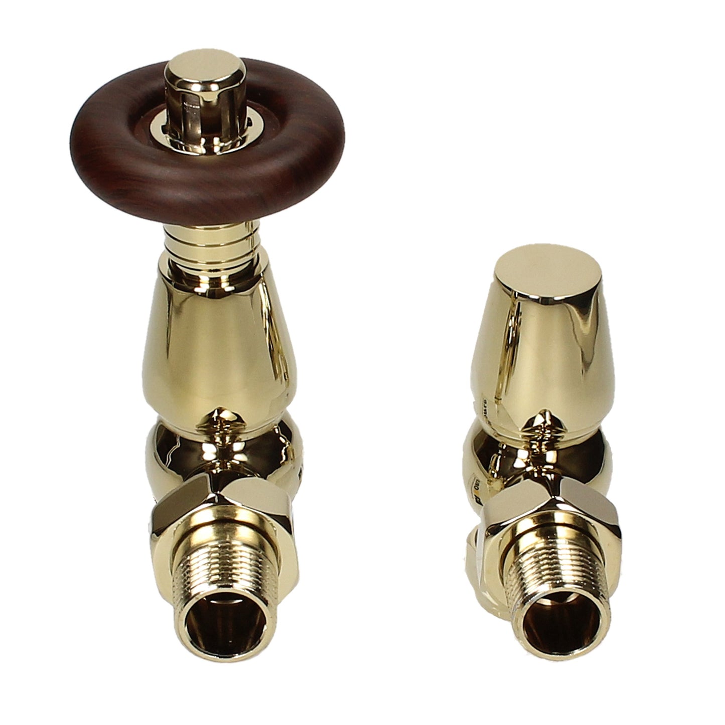 Traditional Heritage Thermostatic TRV Angled 15mm - Gold