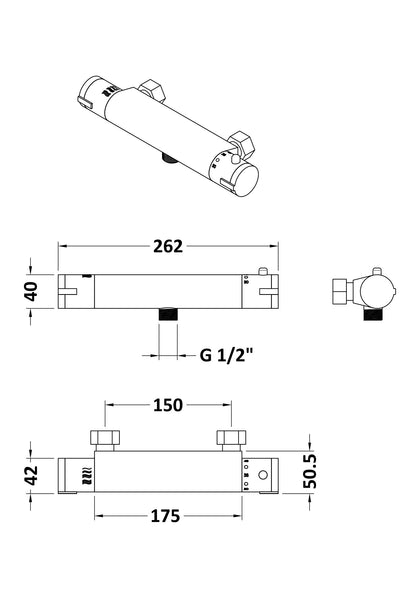 Round Thermostatic Shower Bar Valve VBS026