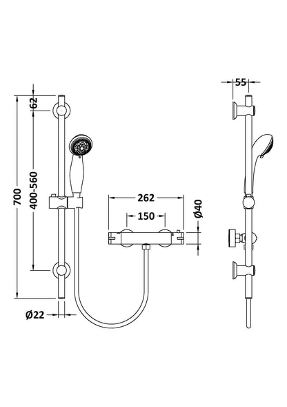 Round Bar Valve and Slider Rail Kit VBS028K